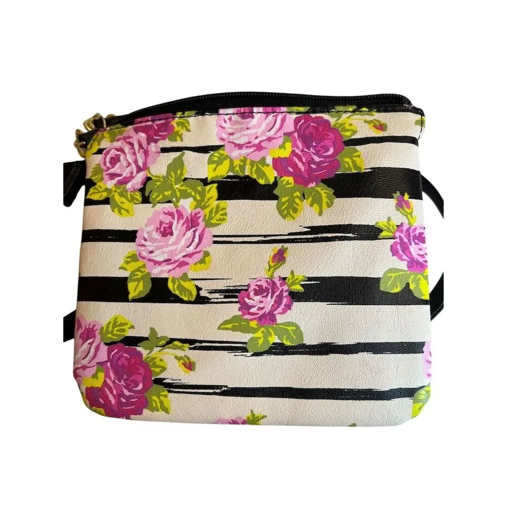 Betsey Johnson LUV Betsey Pink Roses Crossbody Bag NWOT